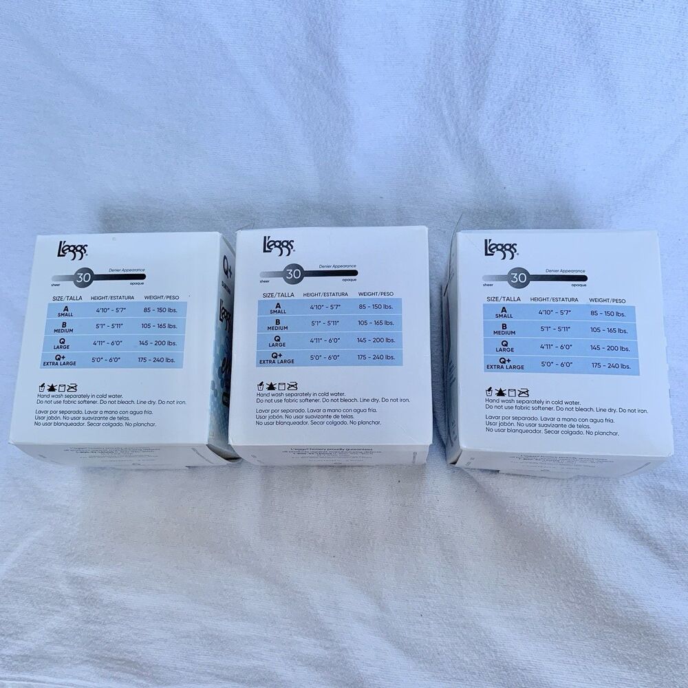 L’eggs 3 Pack Sheer Energy Control Top Medium Support Compression Tights Sz Q+ - Picture 6 of 8